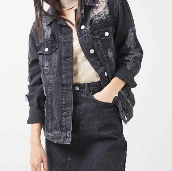 Topshop Jackets & Blazers - Distressed Top Shop jean jacket
